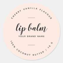 Modern blush pink lip balm label