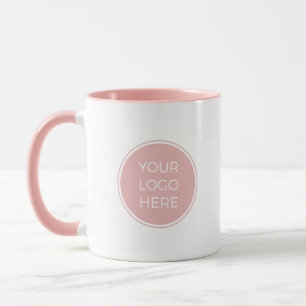 Modern Blush Pink Logo Mug
