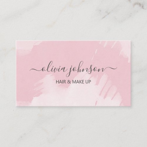 Modern Blush Pink Makeup Artist Hair Stylist Business Card