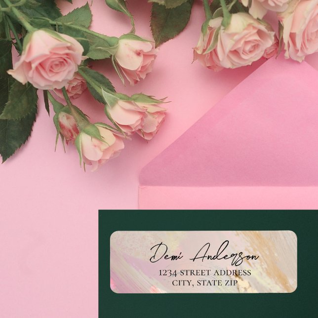 Modern Blush Pink Makeup Return Address label (Creator Uploaded)
