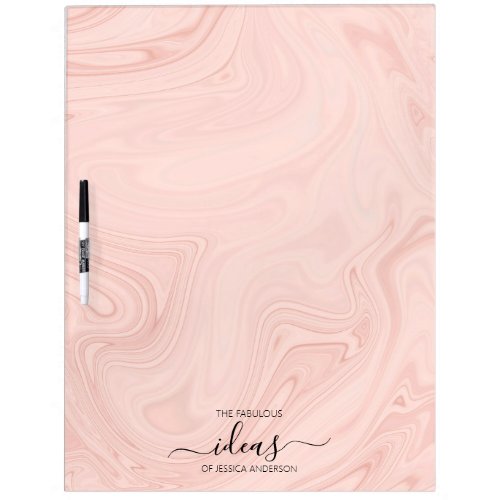 Modern blush pink marble name dry erase board
