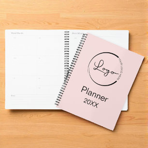 Modern Blush Pink Minimalist Logo Professional Planner