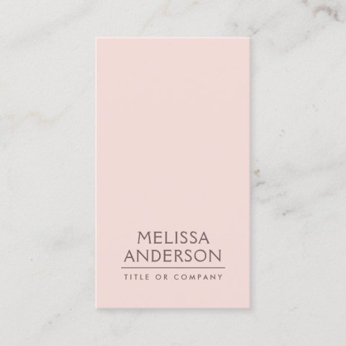 Modern blush pink minimalist professional business card