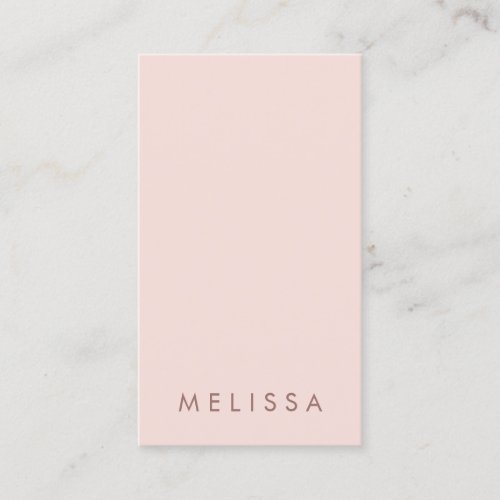 Modern blush pink minimalist professional vertical business card