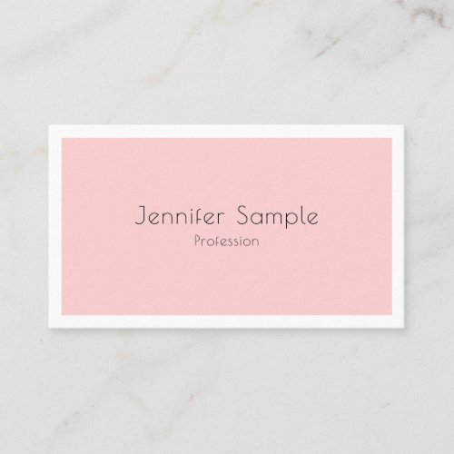 Modern Blush Pink Mint Green Simple Template Business Card