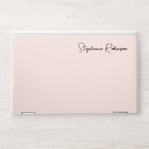 Modern Blush Pink Monogram Script Personalized HP Laptop Skin