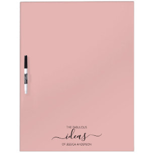Modern blush pink name dry erase board