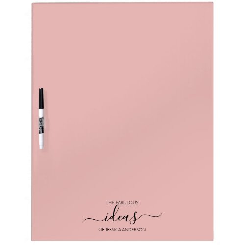 Modern blush pink name dry erase board
