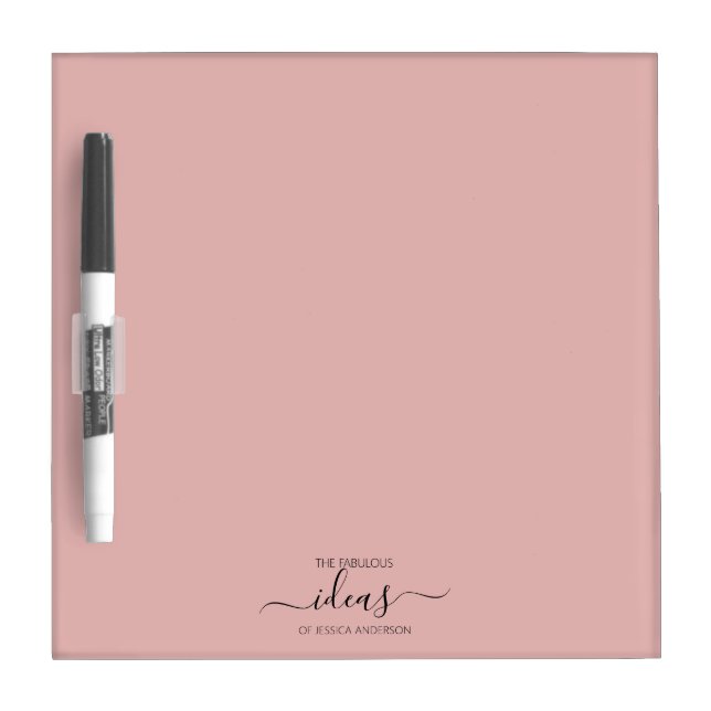 Modern blush pink name dry erase board (Front)