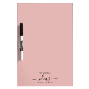 Modern blush pink name dry erase board