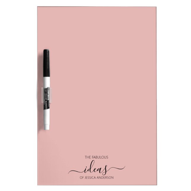 Modern blush pink name dry erase board (Front)