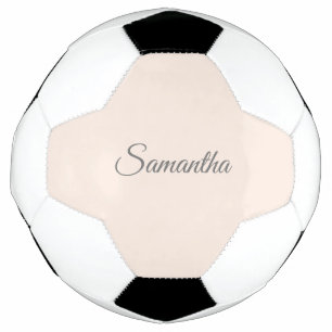 Modern Blush Pink Name Soccer Ball