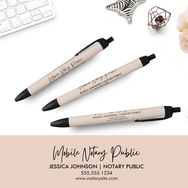 Modern Blush Pink Notary Business Promotional  Pen (Creator Uploaded)