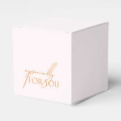 Modern Blush Pink  Orange Especially For You  Favor Boxes