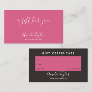 Modern blush pink peony gift business cards