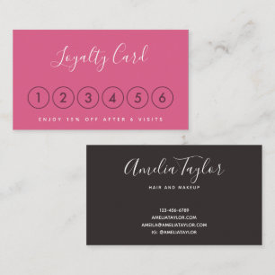 Modern blush pink peony loyalty business cards