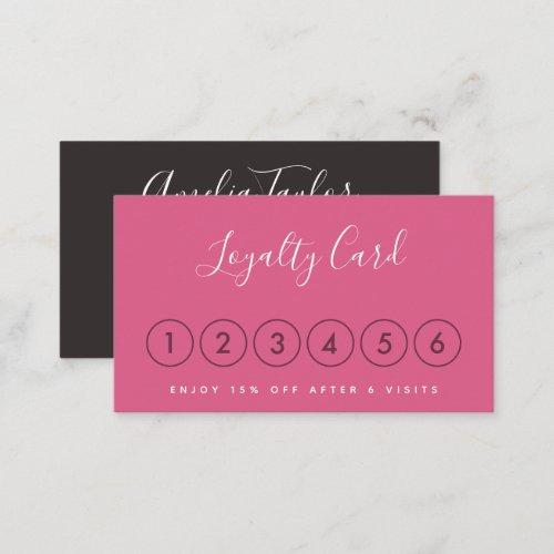 Modern blush pink peony loyalty business cards