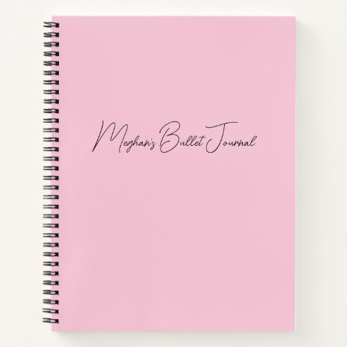 Modern Blush Pink Personalized Bullet Journal