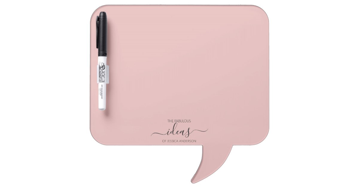 Modern blush pink personalized dry erase board | Zazzle