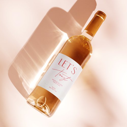 Modern Blush Pink Personalized Wedding Bottle Wine Wine Label