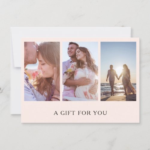 Modern Blush Pink Photography Gift Certificate