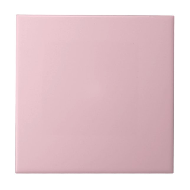 Modern Blush Pink Plain Solid Color Ceramic Tile (Front)