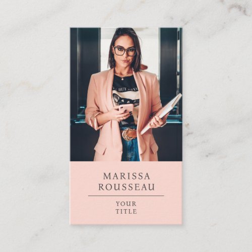 Modern Blush Pink Professional Business Card