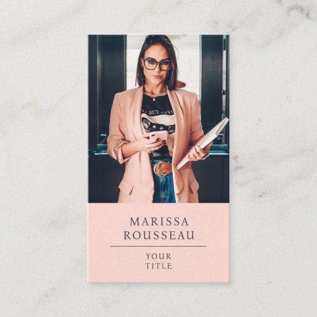 Modern Blush Pink Professional Business Card (Front)