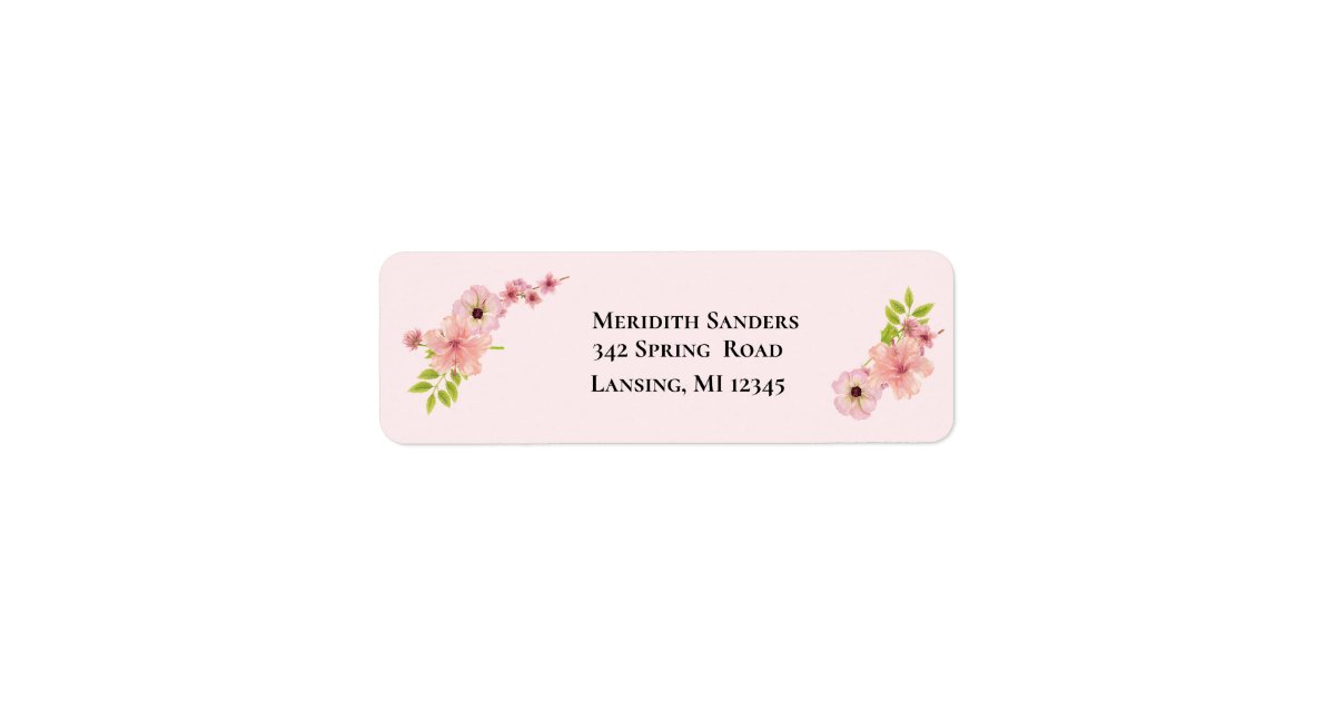Modern Blush Pink Return Address Label