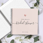 Modern Blush Pink Rose Gold Script Bridal Shower Notebook<br><div class="desc">This modern calligraphy rose gold heart guest book is perfect for a simple yet beautiful bridal shower. The neutral design features your name and date of celebration in minimalist typography alongside a romantic and whimsical script. This is the blush pink version but feel free to change background color to any...</div>