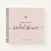 Modern Blush Pink Rose Gold Script Bridal Shower Notebook (Front)