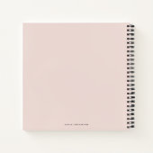 Modern Blush Pink Rose Gold Script Bridal Shower Notebook (Back)