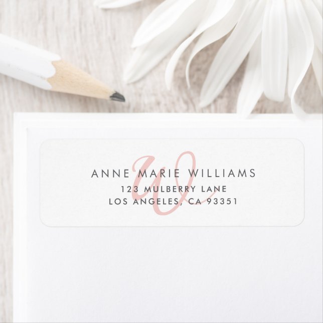 Modern Blush Pink Script Monogram Label (Insitu)