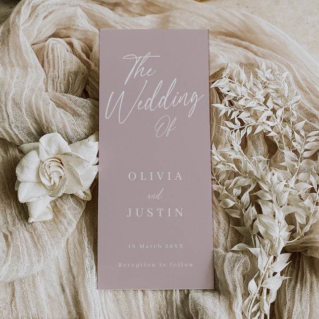 Modern Blush Pink Script Wedding Program (Creator Uploaded)