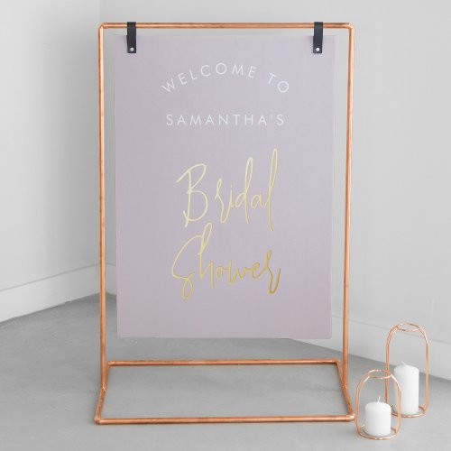 Modern Blush Pink Script Welcome Bridal Shower Foil Prints