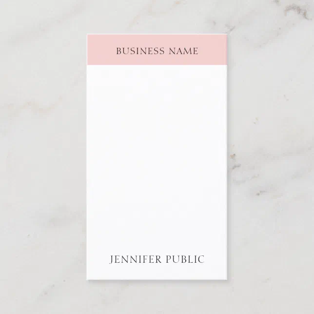 Modern Blush Pink Simple Trendy Elegant Template Business Card | Zazzle