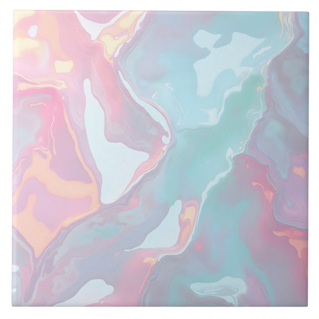 Modern Blush Pink Soft Mint Gold Luxury Collection Ceramic Tile (Front)