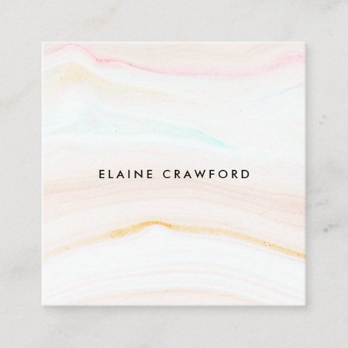 Modern blush pink soft pastels marble minimalist square business card