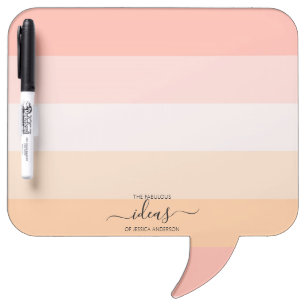 Modern blush pink striped name dry erase board