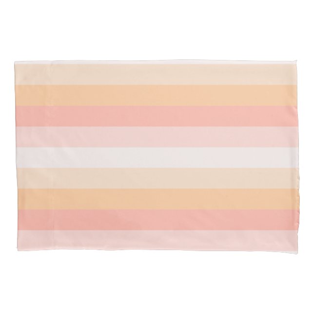 Modern blush pink striped  pillow case (Front)