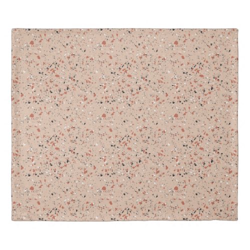 Modern Blush Pink Terrazzo Marble Pattern Duvet Cover