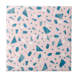 Modern blush pink terrazzo mosaic ceramic tile