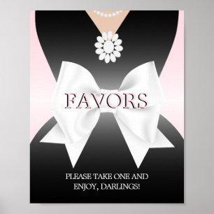 Modern Blush Pink Tiffany Baby Shower Favors Sign