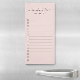 Modern Blush Pink To Do List Elegant Magnetic Notepad