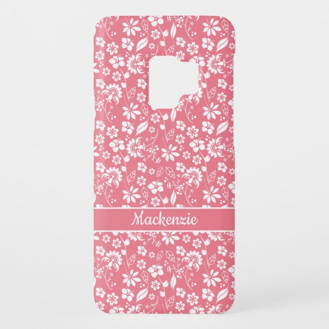 Modern Blush Pink Tropical Flowers Case-Mate Samsung Galaxy Case (Back)
