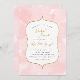 Modern Blush Pink Watercolor Bridal Shower Invitation