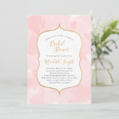 Modern Blush Pink Watercolor Bridal Shower Invitation (Standing Front)