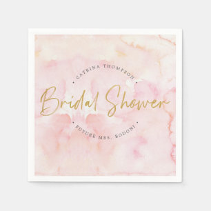 Modern Blush Pink Watercolor Bridal Shower Paper N Napkins