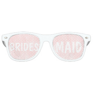 Modern blush pink watercolor Bridesmaid Retro Sunglasses
