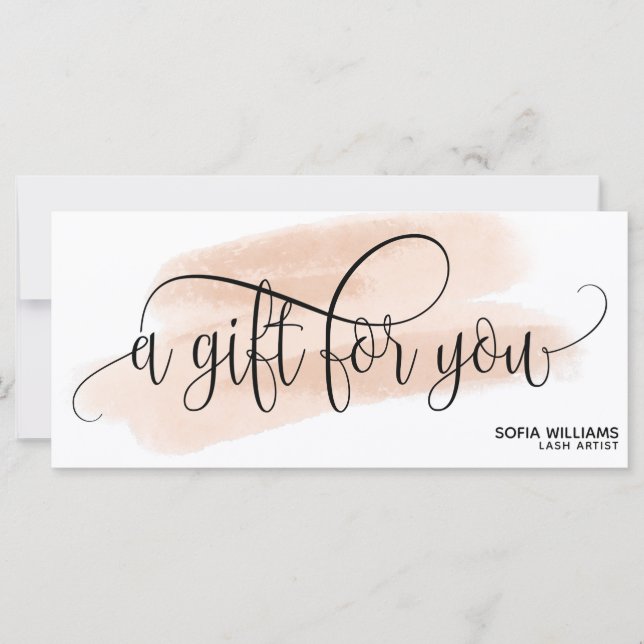 Modern Blush Pink Watercolor Certificate Gift Card (Front)